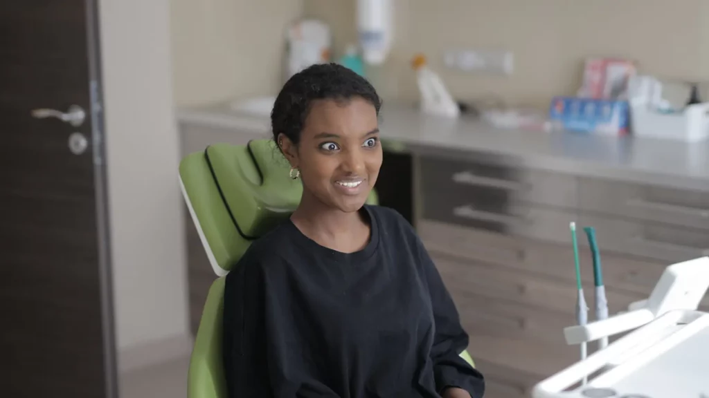 Dental patient surprised