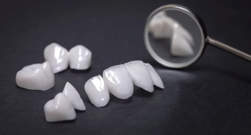 Dental veneers on the table