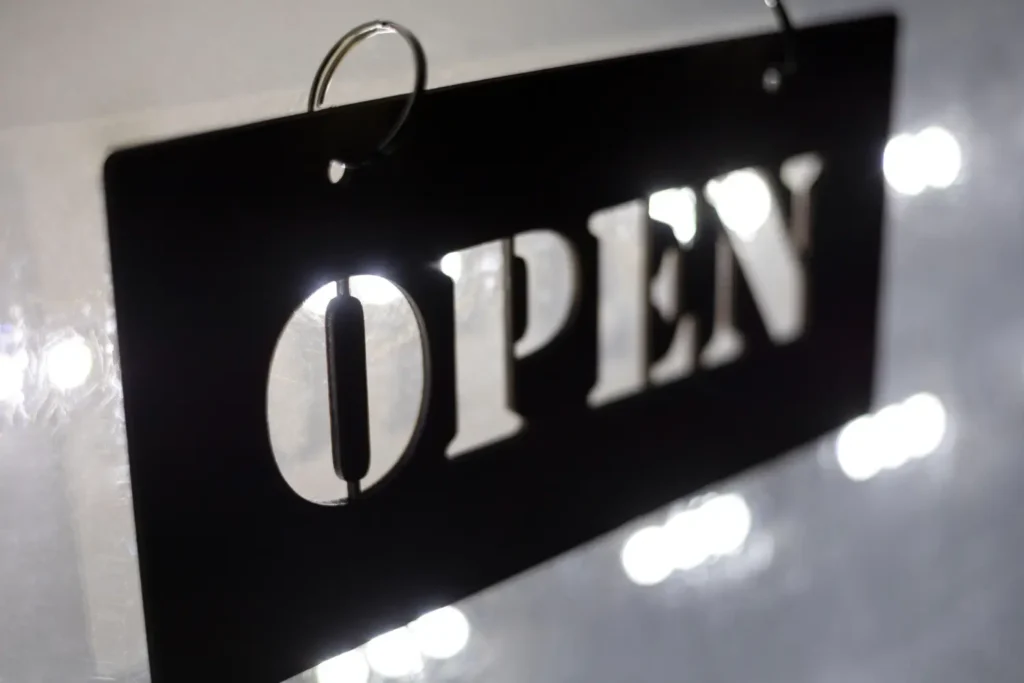 open sign